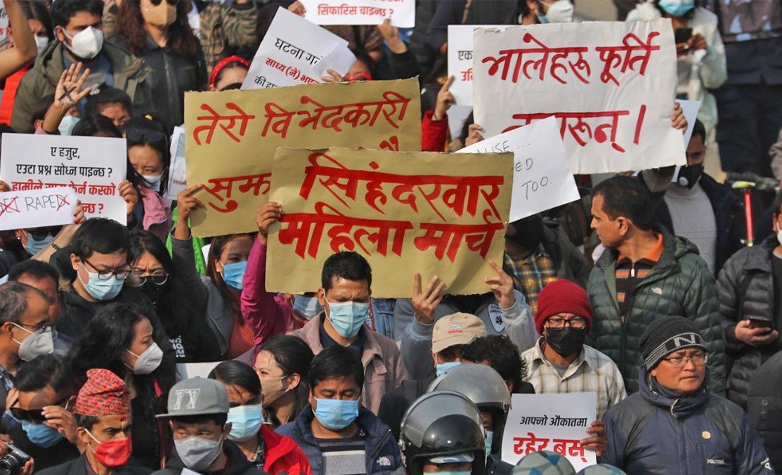 शवयात्रा गर्दै काठमाडौंमा महिला मार्च